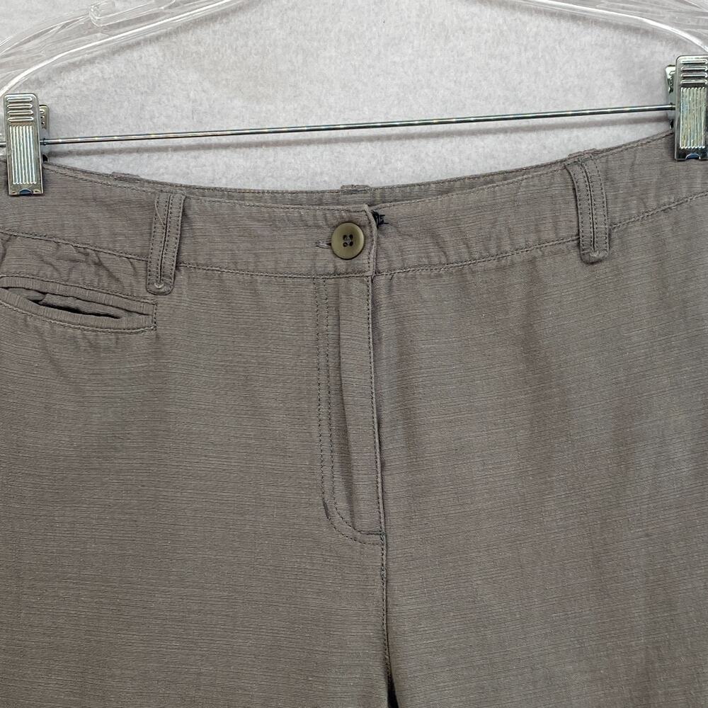 EILEEN FISHER Pants S Soft Cotton Canvas Chino Straight Cropped Cuff Detail Gray - Picture 4 of 14